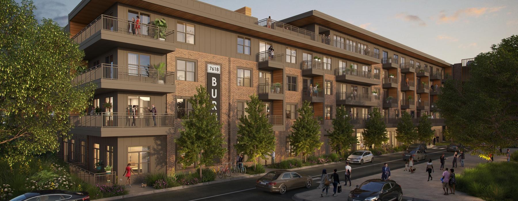 a building with a street and cars