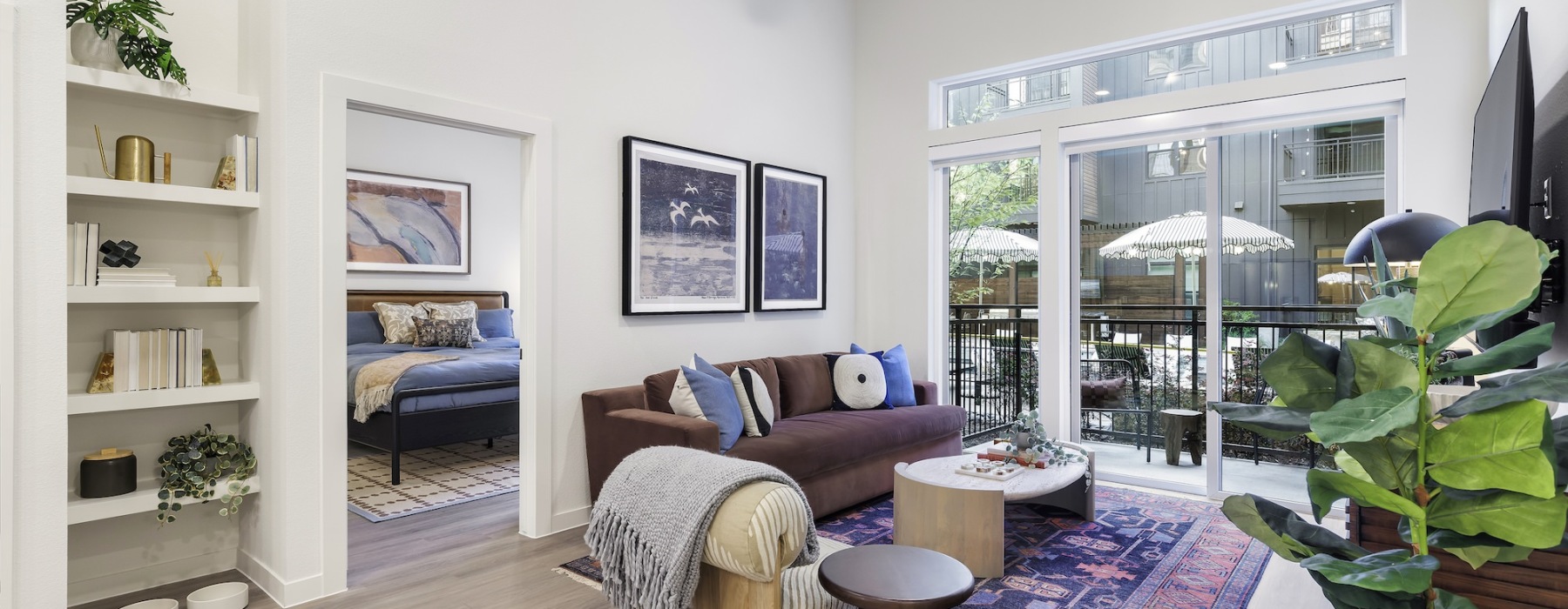 Open space living area with natural lighting