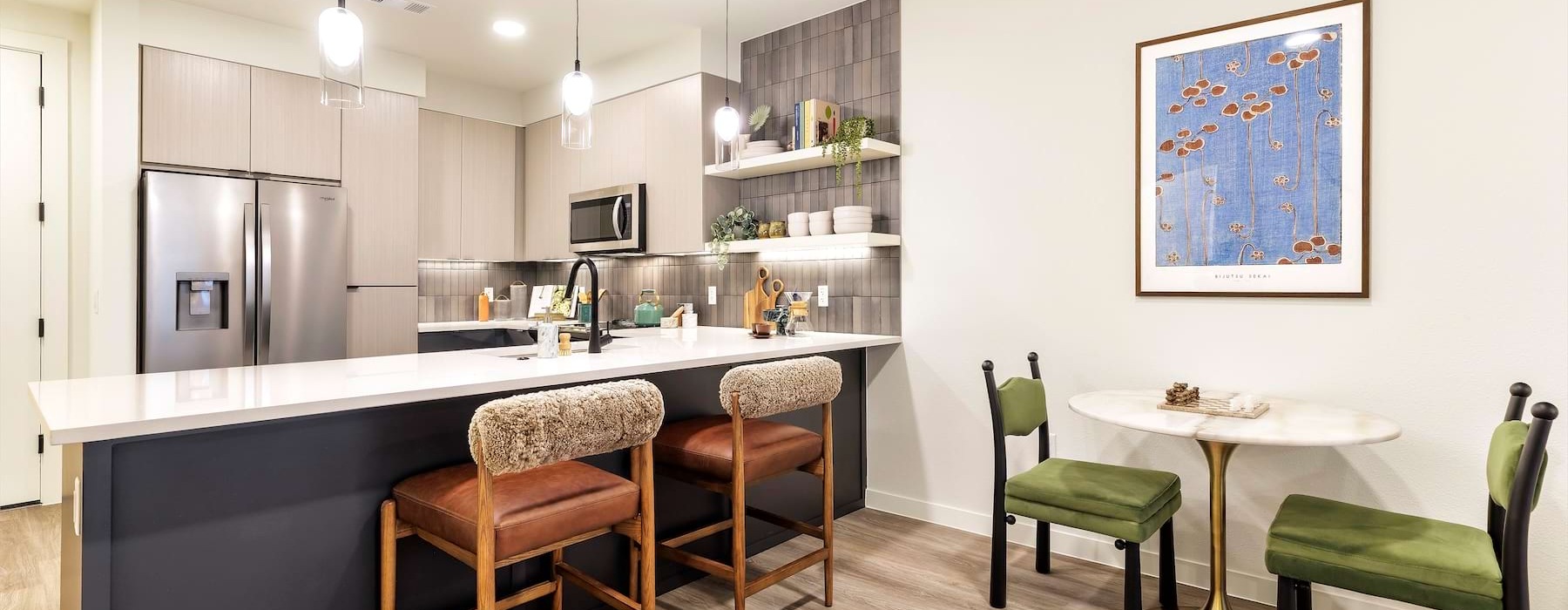 Well-lit kitchen with ample counter space